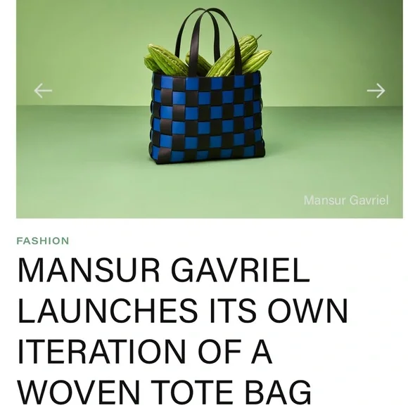 mansur gavriel black & blue tote bag - Picture 3 of 12